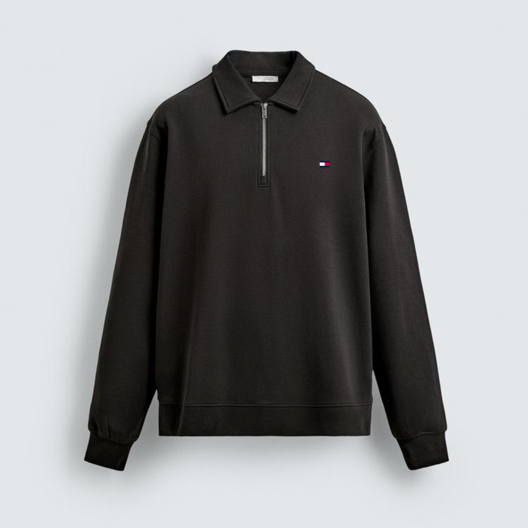 TM™  INTERLOCK QUARTER ZIP POLO SHIRT