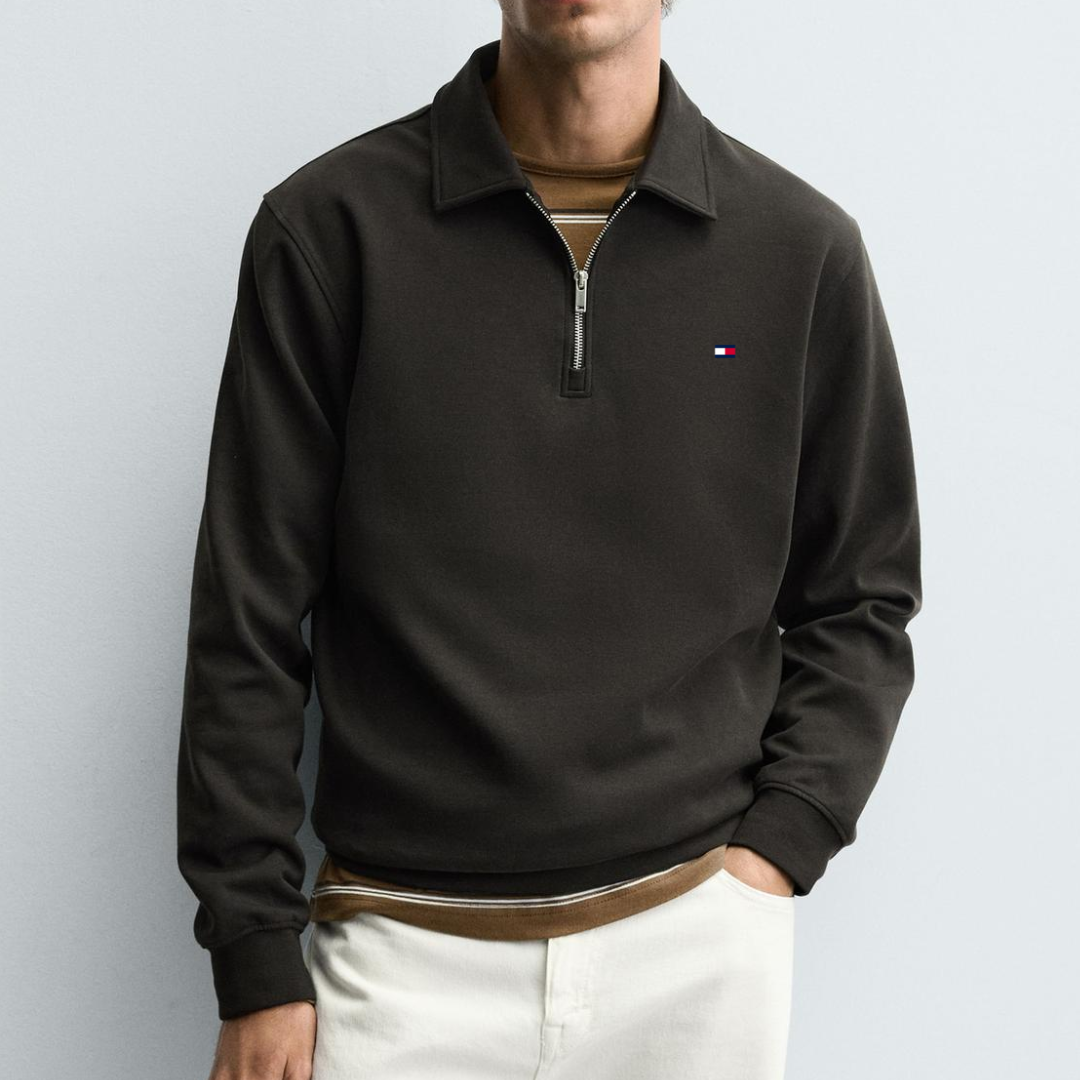 TM™  INTERLOCK QUARTER ZIP POLO SHIRT