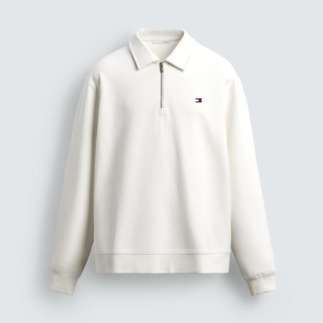 TM™  INTERLOCK QUARTER ZIP POLO SHIRT