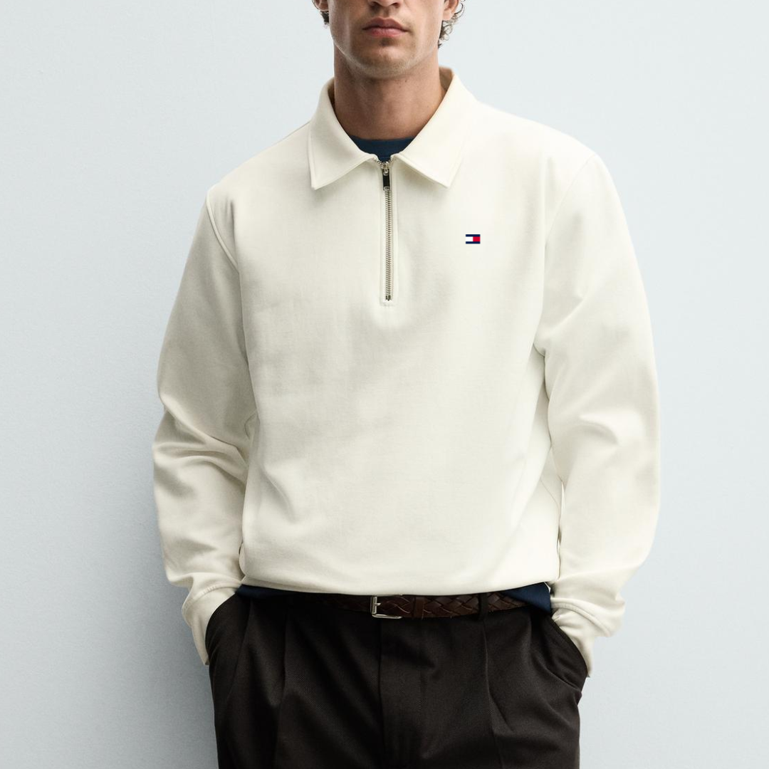 TM™  INTERLOCK QUARTER ZIP POLO SHIRT