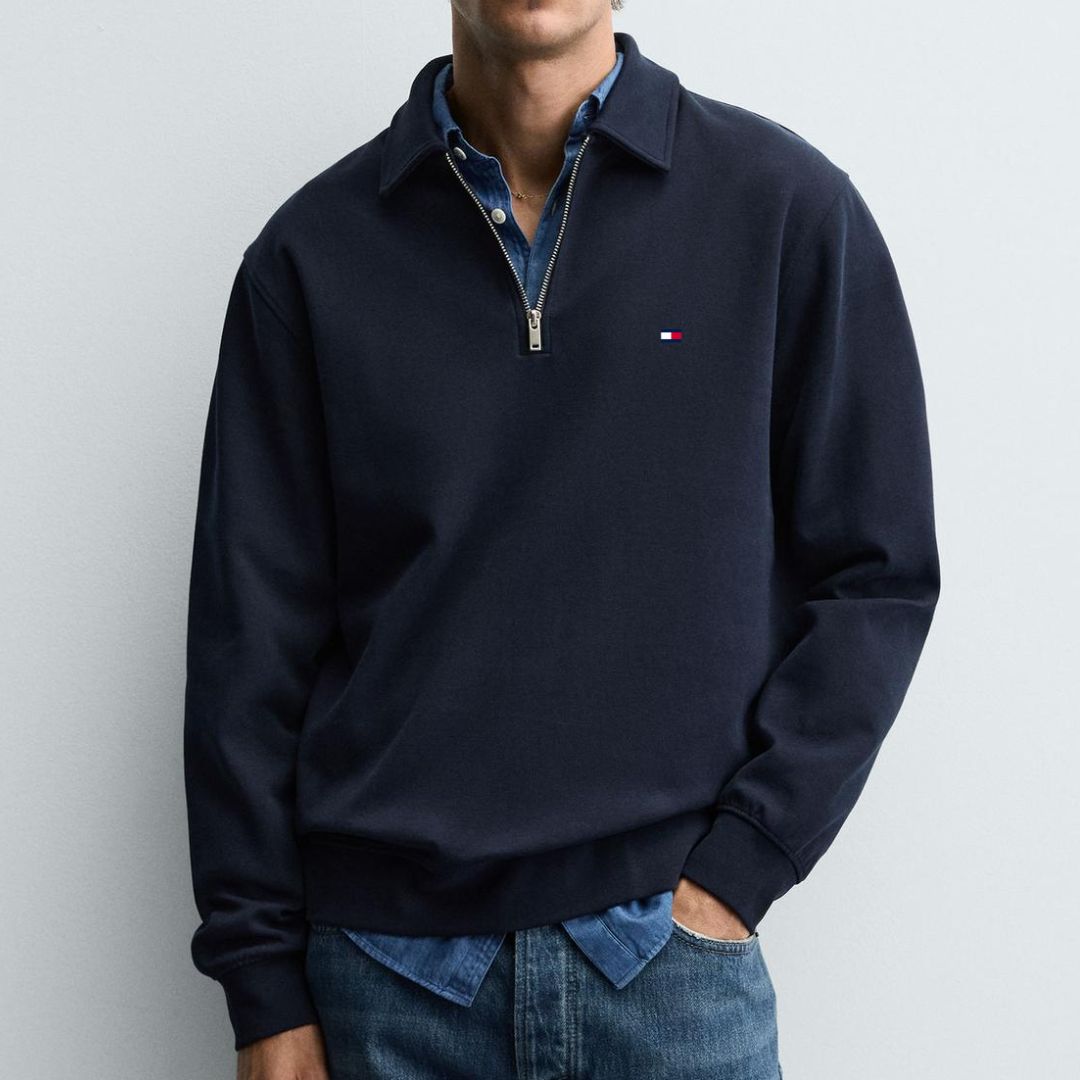 TM™  INTERLOCK QUARTER ZIP POLO SHIRT